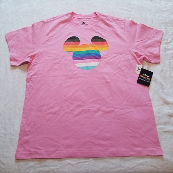 Disney Parks Pride 2SLGBTQ+ Rainbow Mickey Pink T-Shirt - Size XL - NWT - Picture 4 of 4